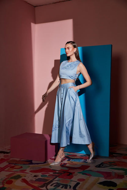 MID LENGHT SKIRT & SIDE KNOT TOP – SM25