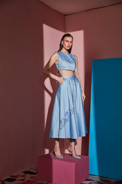 MID LENGHT SKIRT & SIDE KNOT TOP – SM25