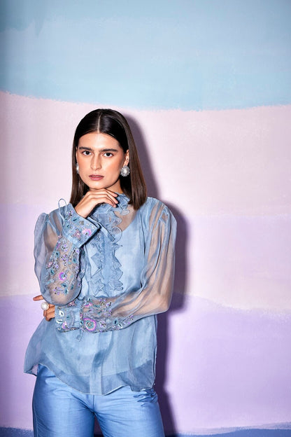COLLAR FRILL TOP & PANTS – AW53