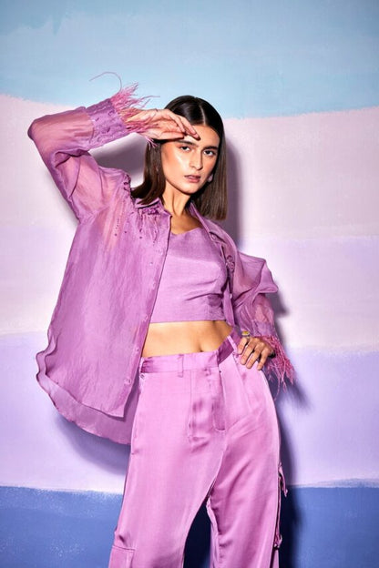 CUFF FEATHER SHIRT & CARGO PANTS – AW18