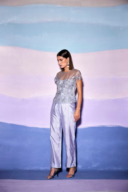 EMBELLISH ED SILK PANTS & TOP– AW85
