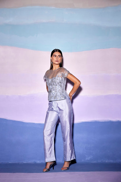 EMBELLISH ED SILK PANTS & TOP– AW85