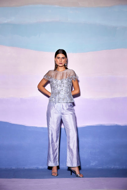 EMBELLISH ED SILK PANTS & TOP– AW85