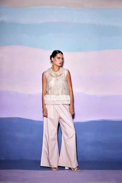 PETER COLLAR FRILLED TOP & BOOT PANT– AW3