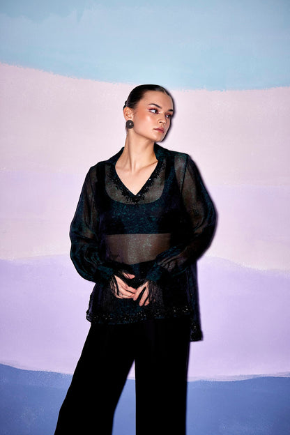 EMBELLISH V NECK TOP & PANT– AW89