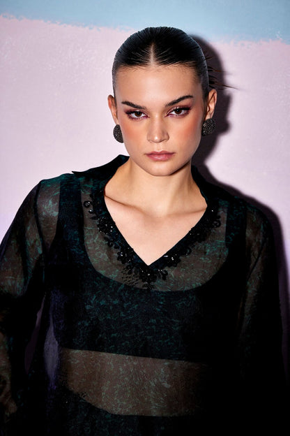 EMBELLISH V NECK TOP & PANT– AW89