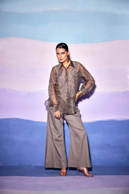 APPLIQUE BROWN SHIRT & PANTS – AW59